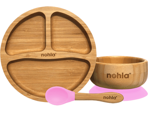Bamboo Baby Suction Plate, Bowl and Spoon Weaning Set