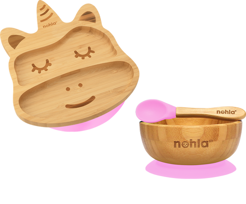 Luna Unicorn Suction Plate, Bowl and Spoon Gift Set