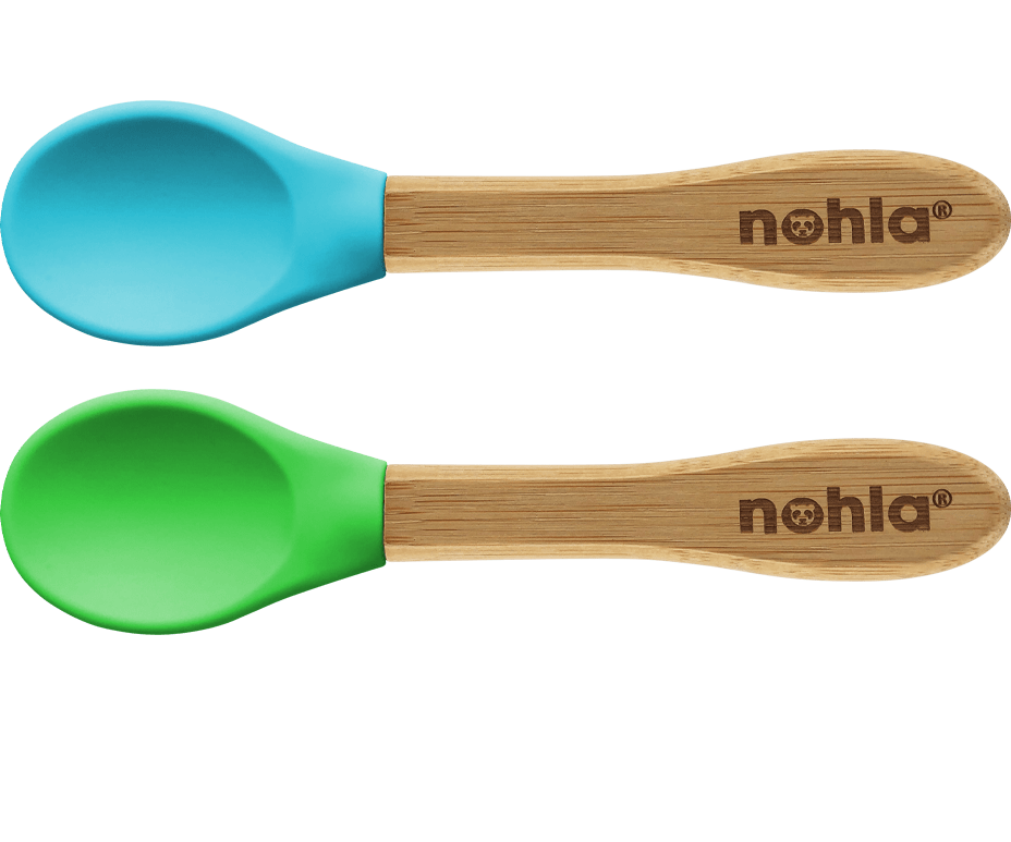 Bamboo Baby Spoons with Soft Silicone Tips 2 Pack