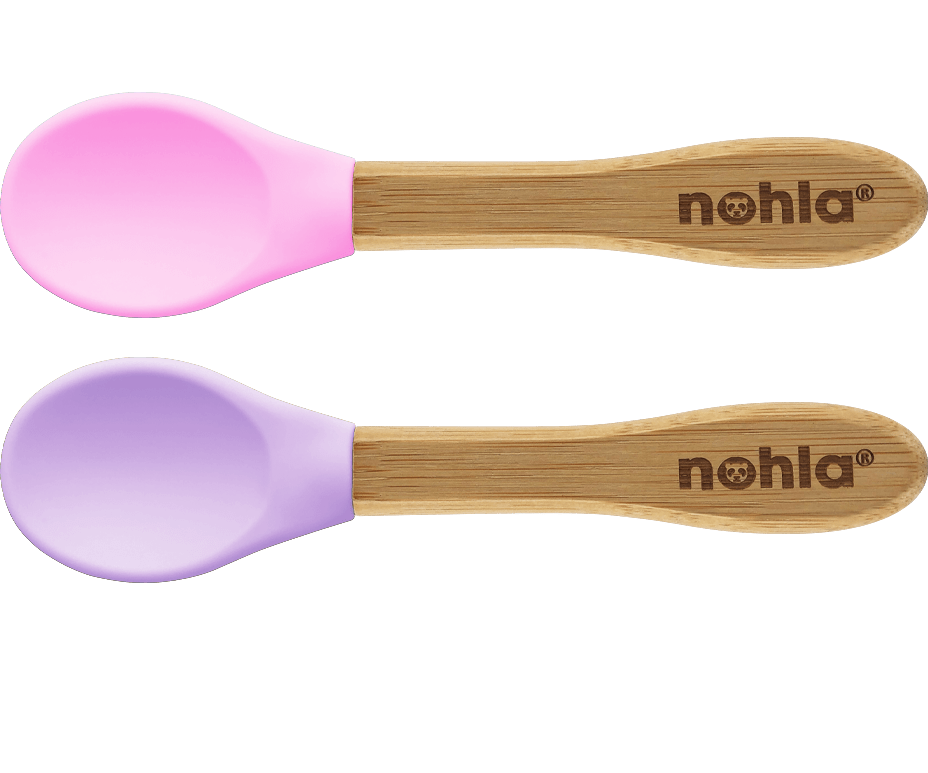 Baby Feeding Spoon Bamboo Handle Silicone Tip [2 Pack] – Babynow ™