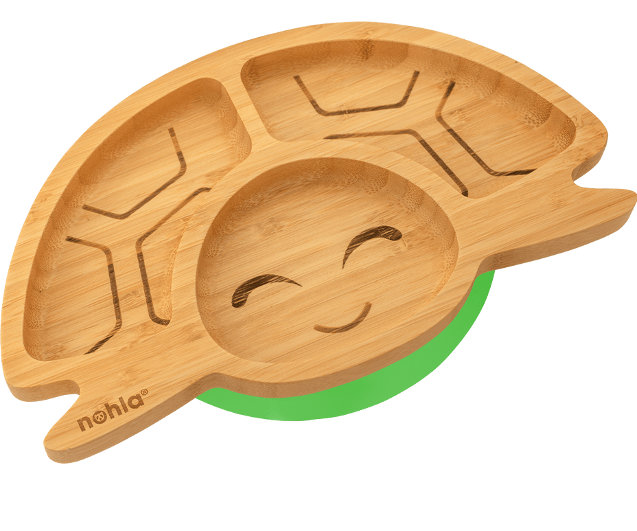 Nohla's Whimsical Turtle Bamboo Suction Plate Enjoyable Mess