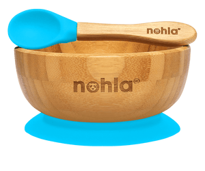 Baby Feeding Bowl And Spoon Set Natural Bamboo Bowl With Suction Cup Kid Childre