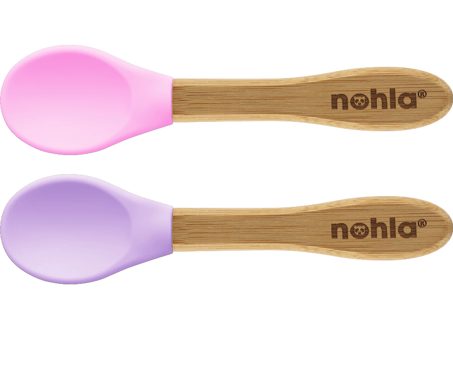 Bamboo Baby Spoons with Soft Silicone Tips 2-Pack nohla-co-uk